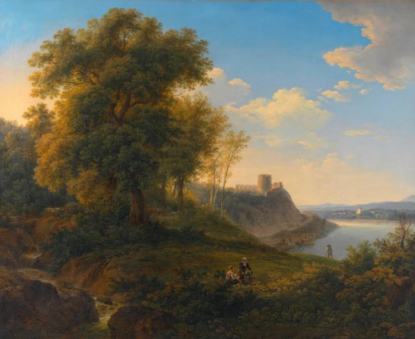 Main Product Photo of Landschaft an der Donau  Painting by Joseph Mossmer