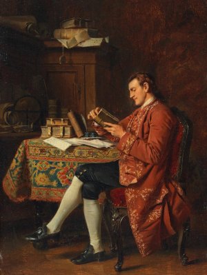 Der Bucherfreund by Joseph Munsch Oil Painting