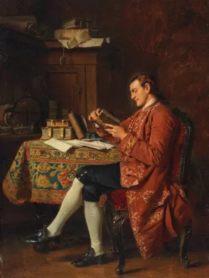 Der Bucherfreund by Joseph Munsch Oil Painting