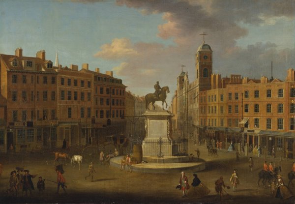 Main Product Photo of Charing Cross, with the Statue of King Charles I and Northumberland House Painting by Joseph Nickolls
