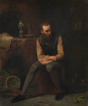 Bernard de Palissy in his workshop by Joseph Nicolas Robert-Fleury Oil Painting
