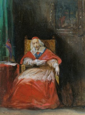 Cardinal Richelieu by Joseph Nicolas Robert-Fleury Oil Painting