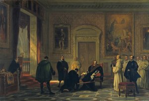 Charles V at the Monastery of San Jeronimo de Yuste by Joseph Nicolas Robert-Fleury Oil Painting