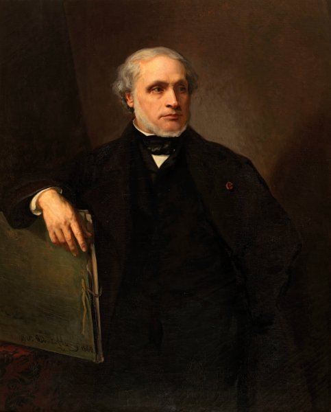 Self Portrait  by Joseph Nicolas Robert-Fleury - Hand-Painted Oil Painting Reproduction