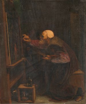 Titian, painting his last work by Joseph Nicolas Robert-Fleury Oil Painting
