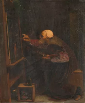 Titian, painting his last work by Joseph Nicolas Robert-Fleury Oil Painting