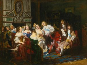 Une Lecture Chez Madame De Sevigne by Joseph Nicolas Robert-Fleury Oil Painting