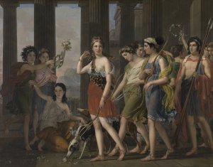 Beautiful Anthia leads her companions to the temple of Diana in Ephesus by Joseph Paelinck Oil Painting