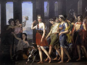 The Fair Anthia Leading Her Companions to the Temple of Diana in Ephesus Oil painting by Joseph Paelinck