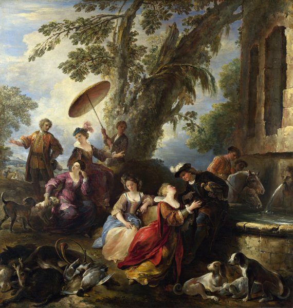 The Return From The Hunt  by Joseph Parrocel - Hand-Painted Oil Painting Reproduction