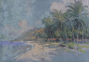 Beach, Acapulco by Joseph Pennell Oil Painting
