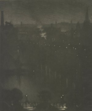 Charing Cross Bridge at Night by Joseph Pennell Oil Painting