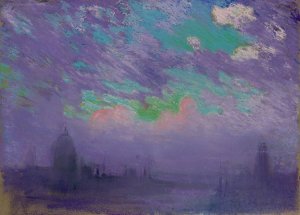 Green, Blue and Purple by Joseph Pennell Oil Painting