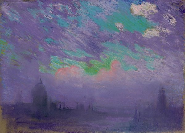 Green, Blue and Purple  by Joseph Pennell - Hand-Painted Oil Painting Reproduction