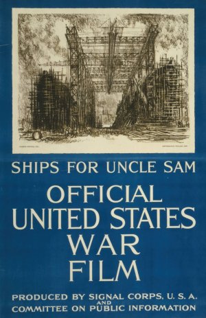 Ships for Uncle Sam-Official United States war film by Joseph Pennell Oil Painting