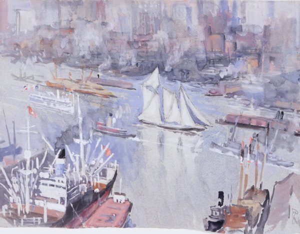 The Schooner  by Joseph Pennell - Hand-Painted Oil Painting Reproduction