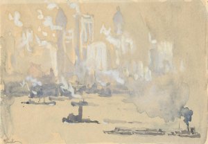 Tugs by Joseph Pennell Oil Painting