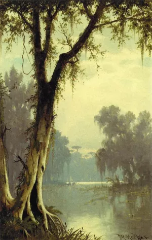 A Louisiana Bayou by Joseph R. Meeker - Oil Painting Reproduction