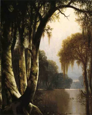 Bayou Landscape Oil painting by Joseph R. Meeker