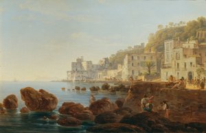 An der Mergellina bei Neapel by Joseph Rebell Oil Painting