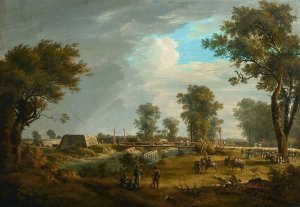 Der franzosische Ruckzug aus der Lobau und der verwundete Marschall Jean Lannes by Joseph Rebell Oil Painting