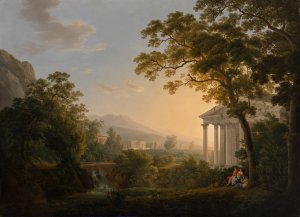 Ideale Landschaft mit Tempelgebauden by Joseph Rebell Oil Painting