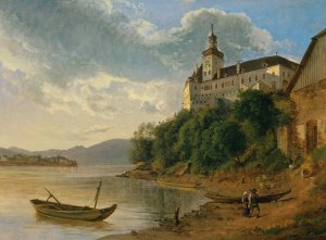 Schloss Persenbeug by Joseph Rebell Oil Painting