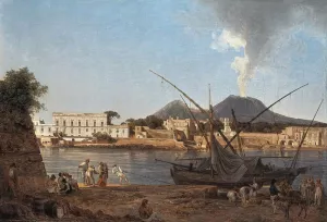 The Mole at Portici by Joseph Rebell - Oil Painting Reproduction
