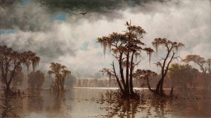 Bayou Scene by Joseph Rusling Meeker Oil Painting