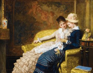 The Love Letter by Joseph Scheurenberg Oil Painting