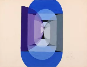 Blue Gray Violet Wheel by Joseph Schillinger Oil Painting