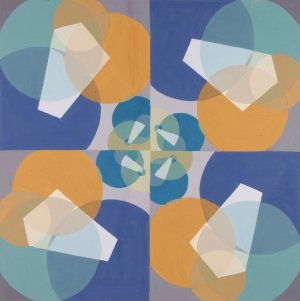 Green Squares by Joseph Schillinger Oil Painting