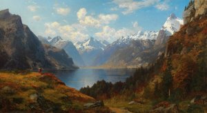 Urnersee Oil painting by Joseph Schoyerer