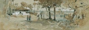 Buddhistischer Tempel bei Point de Galle, Wakwalla auf Ceylon Oil painting by Joseph Selleny