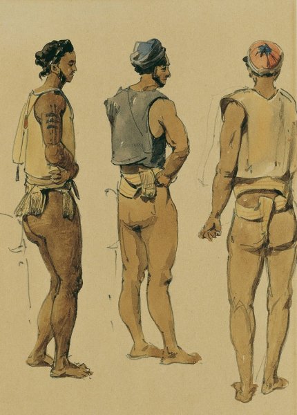 Eingeborene der Stewart Island  by Joseph Selleny - Hand-Painted Oil Painting Reproduction