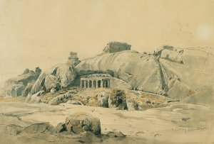 Felsentempel von Mamallapuram by Joseph Selleny Oil Painting