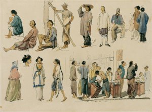 Figurenstudien von Chinesen by Joseph Selleny Oil Painting
