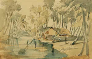 Palmenhain auf Ceylon by Joseph Selleny Oil Painting