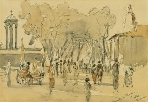 Weg nach dem Tor in Point de Galle auf Ceylon by Joseph Selleny Oil Painting