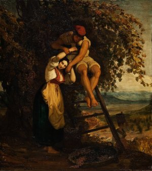 Italian Woman And Her Daughter by Joseph Severn Oil Painting