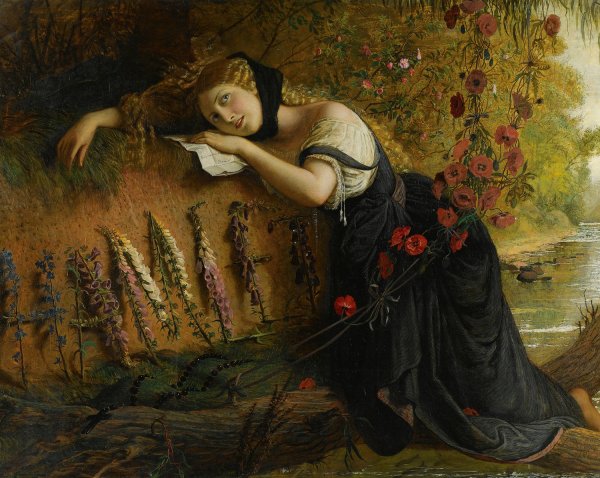 Ophelia  by Joseph Severn - Hand-Painted Oil Painting Reproduction