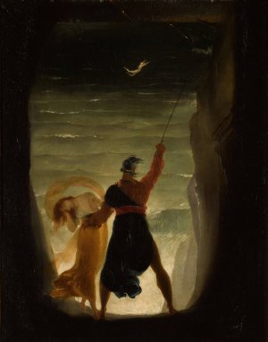 Prospero And Ariel, From Shakespeare's the Tempest by Joseph Severn Oil Painting