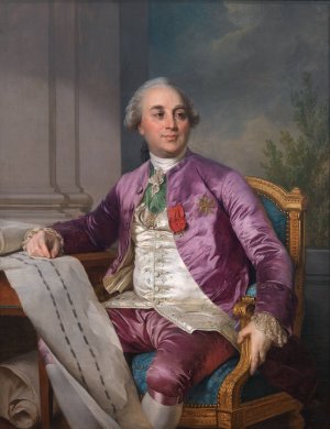 Portrait of Charles-Claude Flahaut de la Billarderie comte d'Angiviller by Joseph Siffred Duplessis Oil Painting