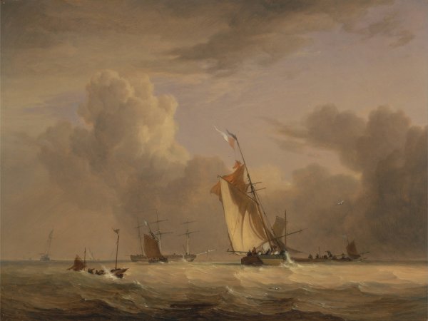 Fishing Smack and Other Vessels in a Strong Breeze by Joseph Stannard - Hand-Painted Oil Painting Reproduction