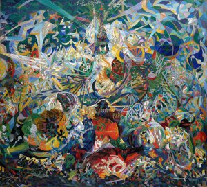 Battle of Lights, Coney Island, Mardi Gras by Joseph Stella Oil Painting