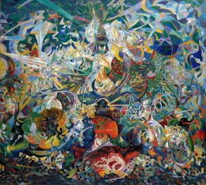 Battle of Lights, Coney Island, Mardi Gras by Joseph Stella Oil Painting