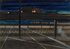 Elevated Railroad by Joseph Stella Oil Painting