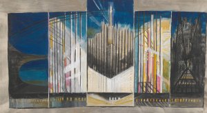 Study for New York Interpreted by Joseph Stella Oil Painting
