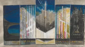 Study for New York Interpreted by Joseph Stella Oil Painting