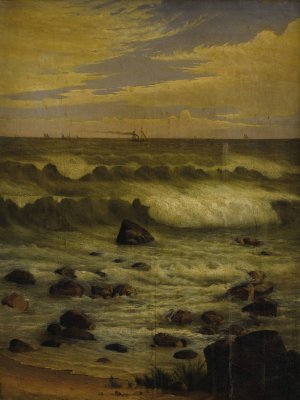 View of the Atlantic off the Jersey Shore by Joseph Tubby Oil Painting